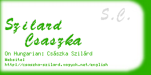 szilard csaszka business card