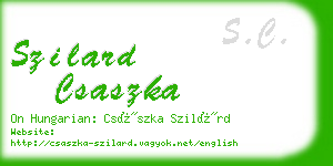 szilard csaszka business card